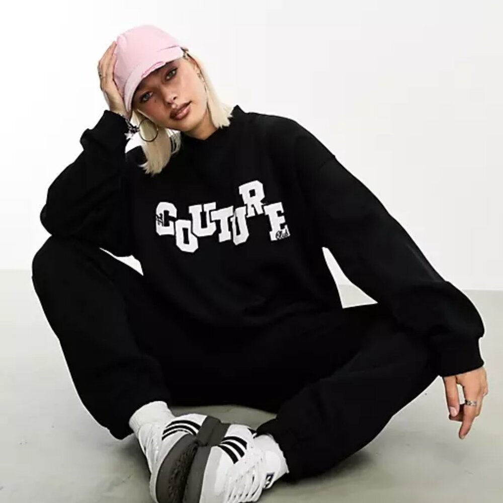 NWT The Couture Club Members Only Embroidered Graphic Sweatshirt Size XS